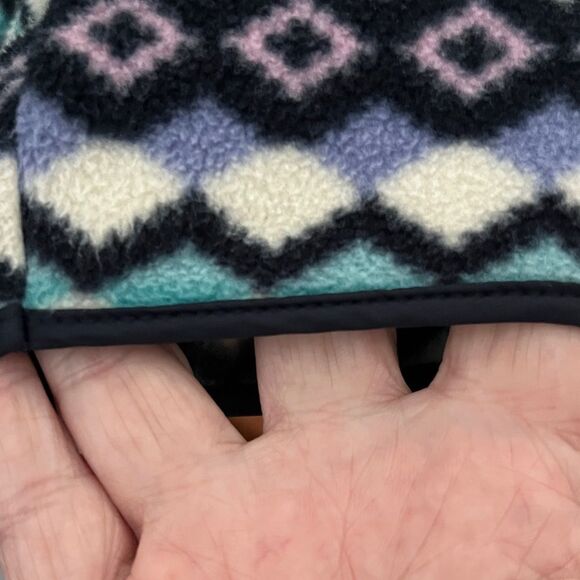 Talbots Petites Multi Colored Full Zip fleece Utility Jacket Snap Pockets SZ SP - Picture 5 of 8